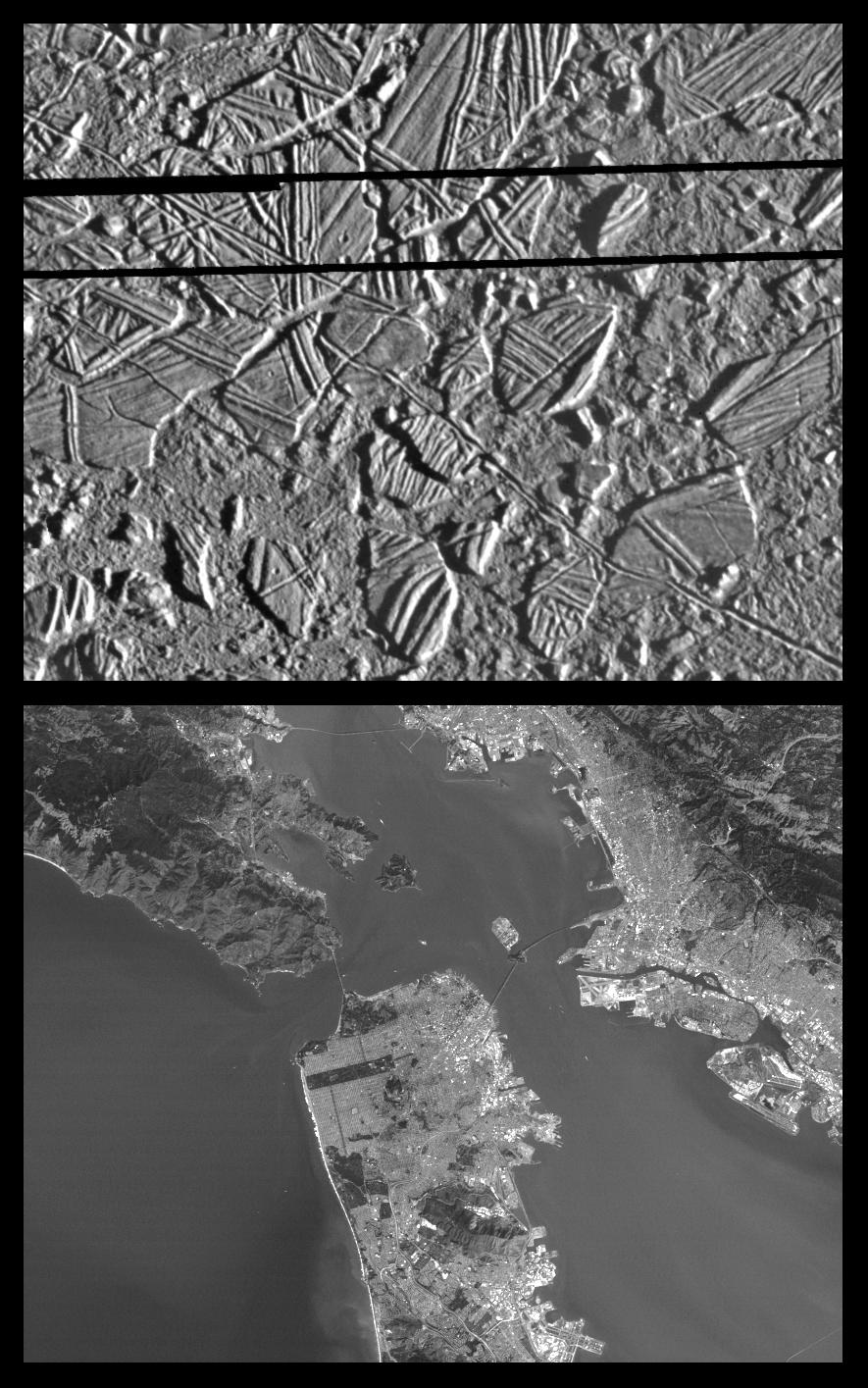 Europa compared to Earth