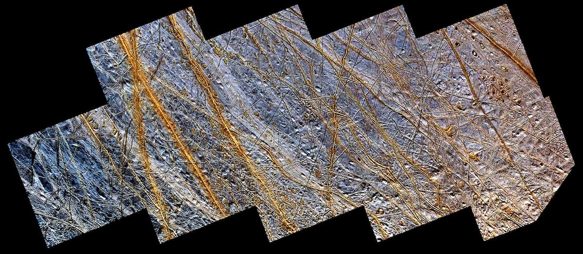 color view of ridges and other terrain on an icy surface