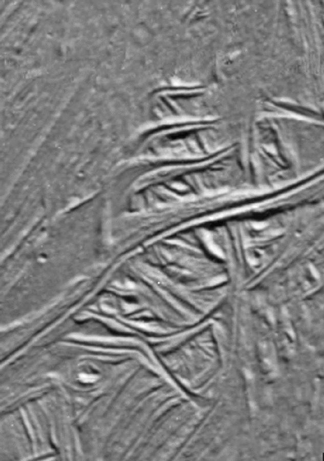 Cracks And Ridges Distorted By Europan Fault Motion Nasa S Europa Clipper