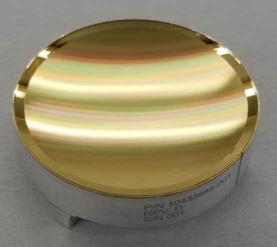 The flight model for MISE’s diffraction grating, which disperses light, in a manner similar to a prism, before the light strikes the instrument's detector.